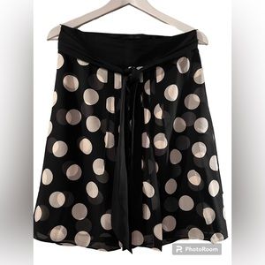 Ann Taylor Silky Polka-Dot Skirt Classic Flirty Skirt Lined Size 2 Pin-Up Retro